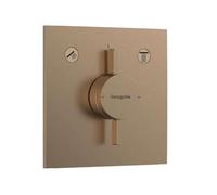 hansgrohe DuoTurn E - Mitigeur de douche encastré, Robinet douche carré 2 sorties, Mitigeur monocommande pour iBox universal 2, Bronze brossé, 75417140