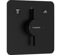 hansgrohe DuoTurn Q Mitigeur, encastré, 2 consommateurs, 2 fonctions, rosace Soft Edge, 75414670, Couleur: noir mat