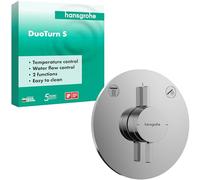 hansgrohe DuoTurn S - Mitigeur de douche encastré, Robinet douche rond 2 sorties, Mitigeur monocommande pour iBox universal 2, Chromé, 75418000