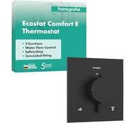 hansgrohe Ecostat Comfort E Thermostat encastré pour 2 consommateurs, 33711670, Couleur: noir mat