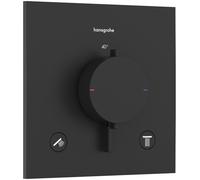 hansgrohe Ecostat Comfort E Thermostat encastré pour 2 consommateurs, 33711670, Couleur: noir mat