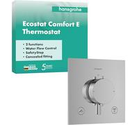 hansgrohe Ecostat Comfort E - Mitigeur de douche thermostatique, Robinet de douche encastré avec arrêt de sécurité (SafetyStop) à 40°C, Thermostat 2 sorties, Chromé, 33711000