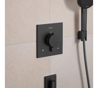 hansgrohe Ecostat Comfort E Thermostat encastré pour 2 consommateurs, 33711340, Couleur: Chrome noir brossé