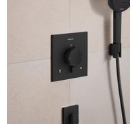 hansgrohe Ecostat Comfort E Thermostat encastré pour 2 consommateurs, 33711670, Couleur: noir mat