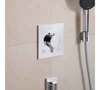 hansgrohe Ecostat Comfort E Thermostat encastré pour 2 consommateurs avec combinaison de sécurité intégrée, 33716000, Couleur: chrome