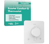 hansgrohe Ecostat Comfort Q - Mitigeur de douche thermostatique, Robinet de douche encastré avec arrêt de sécurité (SafetyStop) à 40°C, Thermostat 2 sorties, Blanc mat, 33713700