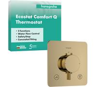 hansgrohe Ecostat Comfort Q Thermostat encastré pour 2 consommateurs, 33713990, Couleur: Optique en or poli