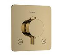 Thermostatique encastré Hansgrohe Ecostat Comfort Q 33717990, pour 2 sorties, 23 l/min, EN 1717, aspect or poli