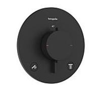 hansgrohe Ecostat Comfort S thermostat encastré pour 2 consommateurs, 33715670, Couleur: noir mat
