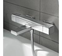 Mitigeur thermostatique de baignoire hansgrohe Ecostat E 15774000 chromé, 2x consommateur, exposé