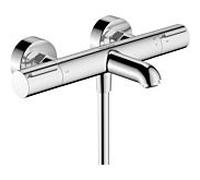 hansgrohe Ecostat élément thermostatique pour baignoire, saillie 177mm, apparent, 2 consommateurs, 13347000, Couleur: chrome