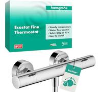 hansgrohe Ecostat Fine Thermostat de douche, apparent, 1 consommateur, 13324000, Couleur: chrome