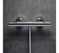 Hansgrohe Ecostat Fine thermostat de douche, apparent, avec limiteur de tempÃ©rature, 1 consommateur, chrome, 13323000 - 13323000