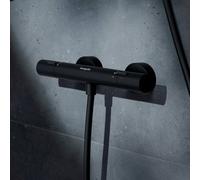 hansgrohe Ecostat Fine Thermostat de douche, apparent, 1 consommateur, 13324670, Couleur: noir mat