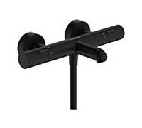 hansgrohe Ecostat Fine thermostat de baignoire, saillie 177mm, apparent, 2 consommateurs, 13325670, Couleur: noir mat