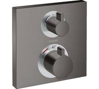 Hansgrohe Ecostat Square Ensemble de finition pour thermostat encastré avec robinet d'arrêt et inverseur chrome noir brossé 15714340