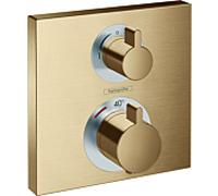 hansgrohe Ecostat Square garniture set 15714140 thermostat, 2 consommateurs, encastré, bronze brossé