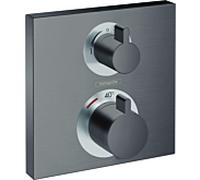 hansgrohe Ecostat Square garniture set 15714340 thermostat, 2 consommateurs, encastré, chrome noir brossé