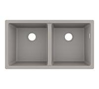 Hansgrohe Évier encastré 43434380 820 x 450 mm 2 cuves principales Gris béton