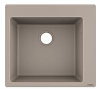 hansgrohe encastrer match0 43312380 560 x 510 mm, cuve principale 2000 , trou pour robinetterie prédéfini, gris béton