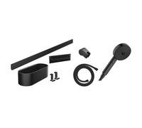 hansgrohe WallStoris Bundle set complet Pomme de douche 105 3 jets Activation économe en eau, barre de douche 70 cm et set daccessoires, 24291670, Couleur: noir mat