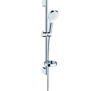 hansgrohe Crometta Vario ensemble de douche 26553400 blanc chromé , barre de 65 cm, porte-savon Casetta