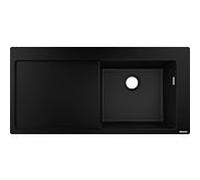 hansgrohe évier encastré 43314170 1050 x 510 mm, 2000 principal 2000 droite, égouttoir, noir graphite