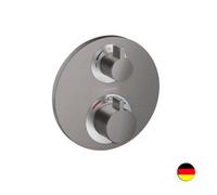 Hansgrohe - FaÃ§ade mitigeur thermostatique encastrÃ© HANSGROHE Ecostat S avec robinet d'arrÃªt et inverseur noir chromÃ© brossÃ© - Noir