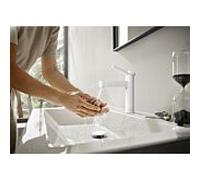 hansgrohe Finoris 100 mitigeur lavabo 76010700 avec push-open garniture de vidange , blanc mat