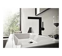 hansgrohe Finoris 230 mitigeur lavabo 76060670 avec bec orientable et ouverture garniture de vidange , noir mat