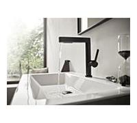 hansgrohe Finoris robinetterie de lavabo 230 avec douchette extractible, 2 types de jets et vidage Push-Open, portée 178mm, 76063670, Couleur: noir mat