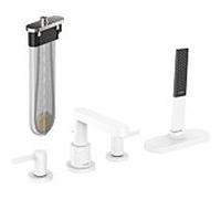 hansgrohe Finoris Robinetteries de bord de baignoire 4 trous avec flexible, portée 152mm, 76444700, Couleur: blanc mat