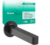 Bec de baignoire mural Hansgrohe Finoris 76410340, saillie 174 mm, chrome noir brossé