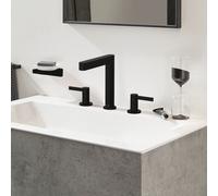 Hansgrohe Mélangeur de lavabo 3 trous Finoris 160 – Push-Open, saillie 169 mm, noir mat, 76034670