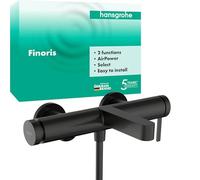hansgrohe Finoris - Mitigeur baignoire apparent, Robinet baignoire 2 sorties, Mitigeur monocommande, Noir chromé brossé, 76420340