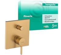 hansgrohe Finoris - Mitigeur baignoire encastré pour iBox universal, Robinet baignoire carré 2 sorties in ombinaison de sécurité intégrée, Mitigeur monocommande, Bronze brossé, 76416140