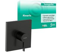 hansgrohe Finoris - Mitigeur de douche encastré pour iBox universal, Robinet douche 1 sortie, Mitigeur monocommande, Noir chromé brossé, 76615340