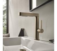 hansgrohe Finoris Mitigeur monocommandé pour lavabo 230 avec douchette extractible, 2 types de jets et vidage Push-Open, saillie 178 mm, 76063140, Couleur: Bronze brossé