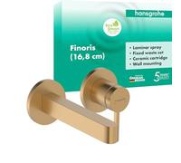 hansgrohe Finoris - Mitigeur lavabo encastré avec garniture de vidage, Robinet de salle de bain avec longueur sous bec 16,8 cm, max. 5l/min (EcoSmart), Bronze brossé, 76051140