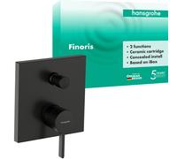 hansgrohe Finoris Mitigeur monocommandé encastré pour baignoire, 76415340, Couleur: Chrome noir brossé