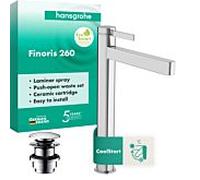 Hansgrohe Mitigeur lavabo Finoris 260 CoolStart pour lavabo à poser vidage Push-Open chrome 76072000