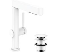 hansgrohe Finoris 230 mitigeur lavabo 76063700 avec douchette extractible 2jet et garniture de vidange push-open, blanc mat