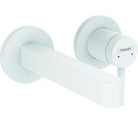 hansgrohe Finoris Mitigeur monocommandé pour lavabo encastré pour montage mural avec bec 16,5 cm, saillie 168 mm, 76051, Coloris: blanc mat - 76051700