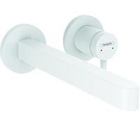 hansgrohe Finoris Mitigeur monocommandé pour lavabo encastré pour montage mural avec bec 22,5 cm, saillie 228 mm, 76050700, Couleur: blanc mat
