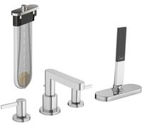 hansgrohe Finoris robinetterie de bord de baignoire 4 trous avec boîte à flexible (sBox), saillie 152 mm, 76444000, Couleur: chrome