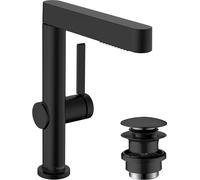 Hansgrohe Mitigeur lavabo Finoris 230 – douchette extractible 2 jets, vidage Push-Open, noir mat