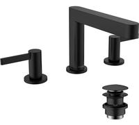 hansgrohe Finoris 110 3 trous mitigeur lavabo 76033670 avec push-open garniture de vidange , noir mat
