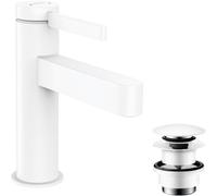 Hansgrohe Finoris 100 – Mitigeur lavabo monocommandé, Push‑Open, saillie 126 mm, blanc mat 76010700