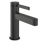 hansgrohe Finoris robinetterie de lavabo monocommande 100 CoolStart avec vidage Push-Open, portée 126mm, 76012340, Couleur: Chrome noir brossé
