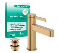 Mitigeur lavabo Hansgrohe Finoris 76023140 avec bonde à ouverture par pression, bronze brossé